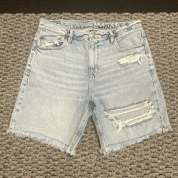 American Eagle Denim Jorts Womens Sz 8 Vacation Beach Resort Pool Thrashed Y2K - Picture 1 of 6